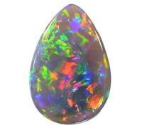 HARSHALI GEMS Black Opal Australian MNatural Black Opal, Solid Black Opal, Lightning ridge opal, Multi Color Fire Black Opal, Teardrop Shape Opal