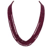 HARSHALI GEMS Natural Five Layer Real Ruby Stone Handmade Natural Certified Beads Necklace for Women and/Beads Jewelry for Beloved, Ruby, Ruby