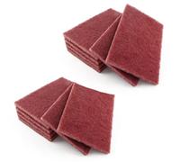 HARSKIYER 12pcs Red Scouring Pads, Heavy Duty Scour Pads Multipurpose Scour Pad Reusable Scrubbing Pads with Anti Grease Technology for Kitchen Scrubber Sink Dish Cleaning Metal Grills, 100 x 150mm