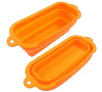 HARSKIYER 2 Pack Grease Cup Liners for 36 28 22 17 Inch Griddle Compatible with Popular Brands, Reusable Foldable Grease Catchers, Orange Drip Trays for Griddle Cleaning