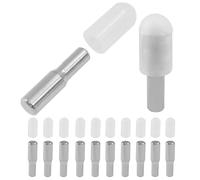 HARSKIYER 5mm 1/4 Inch Shelf Support Pegs, 24 Pack Dual Diameter Stainless Steel Cabinet Shelf Pins with Silicone Covers, Support Holders for Wood Glass Shelves in Closet, Kitchen, Bookcase