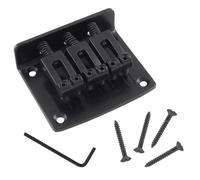 Harskiyer Black Adjustable 3 String Guitar Bridge, Metal Fixed Top Load Guitar Tailpiece Guitar Fixed Bridge Hardtail Saddle Bridge Guitar Parts for 3 String Guitar