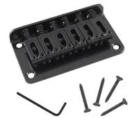 Harskiyer Black Adjustable 6 String Guitar Bridge, Metal Fixed Top Load Guitar Tailpiece Guitar Fixed Bridge Hardtail Saddle Bridge Guitar Parts for 6 String Guitar