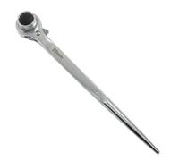 HARSKIYER Scaffold Ratchet Wrench, 19mm x 22mm (3/4 x 7/8 Inch) 12 Point Reversible Double Ended Socket, Carbon Steel Ratcheting Wrench for Scaffolding, Automotive and General Maintenance (Silver)