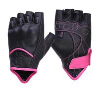 Harssidanzar Fingerless Motorcycle Gloves For Women's,Hard Knuckle Protection Riding Driving Biker Racing Motorbike Glove Touchscreen KL022,PinkBlack,Size XL