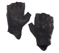 Harssidanzar Fingerless Motorcycle Gloves For Women's,Hard Knuckle Protection Riding Driving Biker Racing Motorbike Glove Touchscreen KL022,Black,Size XL