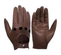 Harssidanzar Leather Driving Gloves For Mens Sheepskin Unlined Driving Gloves Upgrade GM026UK6,Saddle,Size M