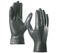 Harssidanzar Men's Italian Sheepskin Leather Gloves, gray, Medium