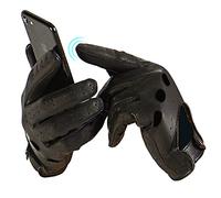 Harssidanzar Mens Lambskin Leather Driving Gloves GM026, Black(touchscreen), Large(9-9.5")