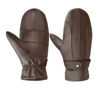Harssidanzar Mens Sheepskin Leather Mittens Gloves Thick Fleece Lined SM047US, Brown, XX-L
