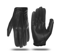 Harssidanzar Mens Thin Unlined leather police duty gloves GM031EU,Black,Size S
