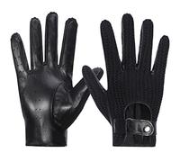 Harssidanzar Mens Touchscreen Crochet Stringback Driving Gloves GM030,Black,size M