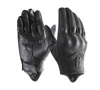 Harssidanzar Motorbike Gloves, Mens Leather Motorcycle Gloves Touchscreen Riding Racing Motorcoss Glove GM028UKK, Black(upgrade), Size XXL