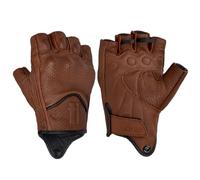 Harssidanzar Motorcycle Gloves for Men Goatskin Leather Perforated Motorbike Riding Driving Gloves CM044UK, Saddle, Size Medium