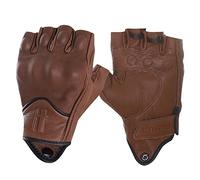 Harssidanzar Woman Fingerless Motorcycle Gloves,Hard Knuckle Protection Riding Driving Biker Racing Motorbike Glove Touchscreen KL022,Saddle,Size L