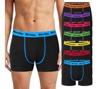 Harte & Soul Mens 7 Pack Days of the Week Boxer Shorts - Cotton Polyester Blend - Soft Elastic Waistband - S M L XL 2XL Multicolour