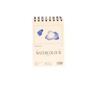 Hartem - Watercolor Pad for Artists, A6 Watercolor Paper 300 g/m², 20 Sheets/40 Pages Spiral Bound Pages, 10.5 x 14.8 cm, Medium Grain, Natural White