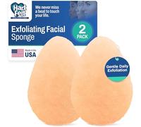 HartFelt 2ct Tear Drop Gentle Face Scrubber for Women | Reusable Facial Sponges for Daily Cleansing | Facial Exfoliating Pads for Removing Dead Skin, Dirt & Makeup | Made in USA