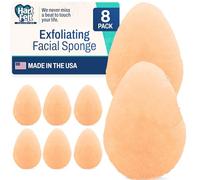 HartFelt 8ct Tear Drop Face Scrubber for Women | Reusable Facial Sponges for Daily Cleansing | Facial Exfoliating Pads for Removing Dead Skin, Dirt & Makeup | Made in USA