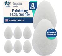 HartFelt 8ct Tear Drop Face Scrubber for Women | Reusable Facial Sponges for Daily Cleansing | Facial Exfoliating Pads for Removing Dead Skin, Dirt & Makeup | Made in USA