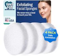 HartFelt Face Sponges for Cleansing and Exfoliating - Facial Scrubber Exfoliator Pads, Face Sponge for Washing Face - Face Wash Sponges for Women, Pack of 4