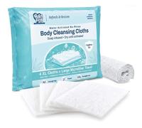 HartFelt Just-Add-Water Hygiene Kit - No-Rinse Body Wash Cloths with Included Towel | Portable On-the-Go Pocket Shower for Camping, Travel, Gym, Backpacking & Emergencies | 1 Kit