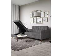 Dorel Hartford Sectional Futon Chenille Grey, Grey