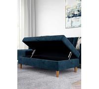 Hartford Chenille Storage Ottoman Blue