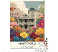 Hartford Connecticut jigsaw for adults1000 pieces | meaningful gift for mum to enjoy a peaceful relaxing afternoon with a cup of tea and some quiet time38x26cm