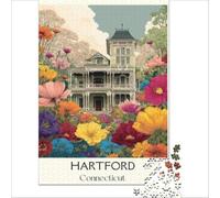 Hartford Connecticut Puzzles for Adults 1000 Piece | fun gift for dad to enjoy in his spare time at the weekend as a relaxing break from work and daily stress38x52cm