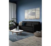 Hartford Sectional Storage Sofa Bed - Faux Leather Black