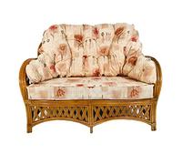 Hartfords Relpacement cushions for a Wrap round Suite of Conservatory Cane Furniture (CUSHIONS ONLY) (1 x Sofa, Poppies Peach)