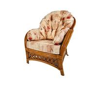 Hartfords Relpacement cushions for a Wrap round Suite of Conservatory Cane Furniture (CUSHIONS ONLY) (1 x Chair, Poppies Peach)