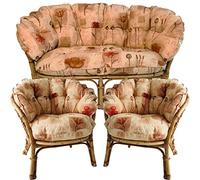 Hartfords Replacement Cushions for a Bahama/Chelsea suite of conservatory cane furniture (CUSHIONS ONLY) (3 piece Suite, Poppies Peach)