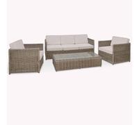 Harting Outdoor 3 Seater Sofa Set Light Rattan