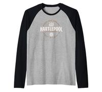 Hartlepool North East England Coordinates Label 2C Raglan Baseball Tee