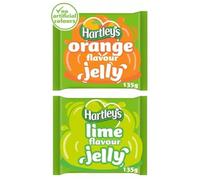 Hartley's Orange and Lime Flavour Jelly, No Artificial Colours, 135g, Pack of 2