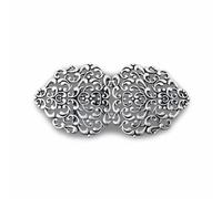 Hartmann-Knöpfe Fabulous bright silver, colours, rather matte, costume aprons, dirndl clasp, clasp, metal, 70 mm x 35 mm (1 piece)