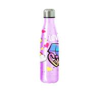 Hartom Love It Aluminium Water Bottle, 600ml Lightweight Single-Wall Metal Drinks Bottle with Leak-Proof Screw Cap, Stylish Reusable Bottle for School, Sports, Gym, Office and Travel