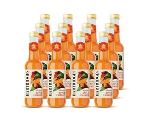 Hartridges Apple & Mango Juice 275ml | Pack of 12 Glass Bottles | Natural Flavours | No Preservatives | Gluten Free | Vegan Friendly | Premium Mixed Fruit Juice