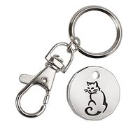 Harts 1 unit New Shape £1 coin Trolley Tokens Keyrings Supermarket Locker (Cat)