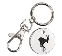 Harts Banksy Balancing Goat urban art Trolley locker Token Keyring New shape,12 sided x 1 unit