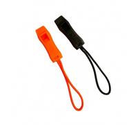 Harts Compact Emergency Safety Toggle Whistle with Zipper Loop Lanyard, Orange and Black, 2 Pack, for Outdoor and Dog Walking
