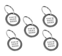 Harts Customisable Metal Keyring with Round Insert, Nickel Plated, Pack of 5, Hotel and Business Use