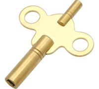 Harts Double-Ended Clock Winding Key, Solid Brass, Heavy Duty, 6 Size Combinations (Number 6-1.95mm)