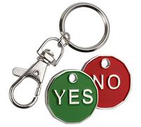 Harts Heads or tails, Yes or No Double sided Trolley locker Token Keyring New shape,12 sided x 1 unit