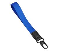 Harts Large Heavy Duty Nylon Identification Key Ring Clip on Handel loops Fob. (Blue)