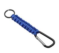 Harts Large Heavy Duty Webbed Knotted Nylon Rope Identification Key Ring Clip on Handel loops Fob. (Blue Single)