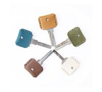 Harts Leather Key Covers Caps, Key Toppers Identifiers Head Sleeves for Standard Flat House Office Apartment, 5 Pack