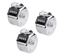 Harts Manual Tally Counter, 4-Digit Mechanical Counter, golf cricket doorman party,Stainless Steel with Reset Knob, Pack of 3